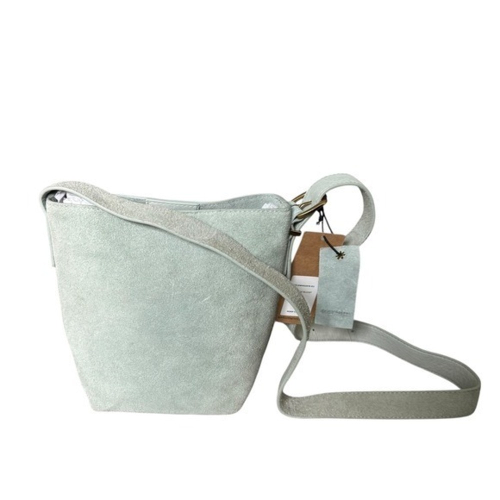 NWT Margot New York Kaye Mini Bucket Bag Suede Genuine Leather Crossbody Purse - Picture 2 of 11